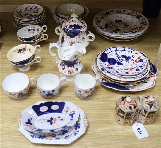 A collection of Gaudy Welsh tableware